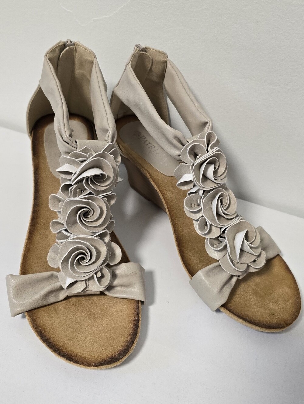 Patrizia Spring Step Harlequin Women's Floral Wedge Sandals in Light Beige